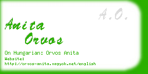 anita orvos business card